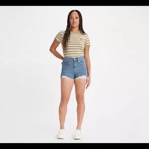 NWT Levi’s High Rise Tribeca Hustle Shorts - Medium Wash 25